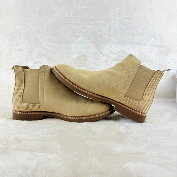 Steve Madden Highlyte Suede Leather Chelsea Boots Men\'s Size 9M Beige